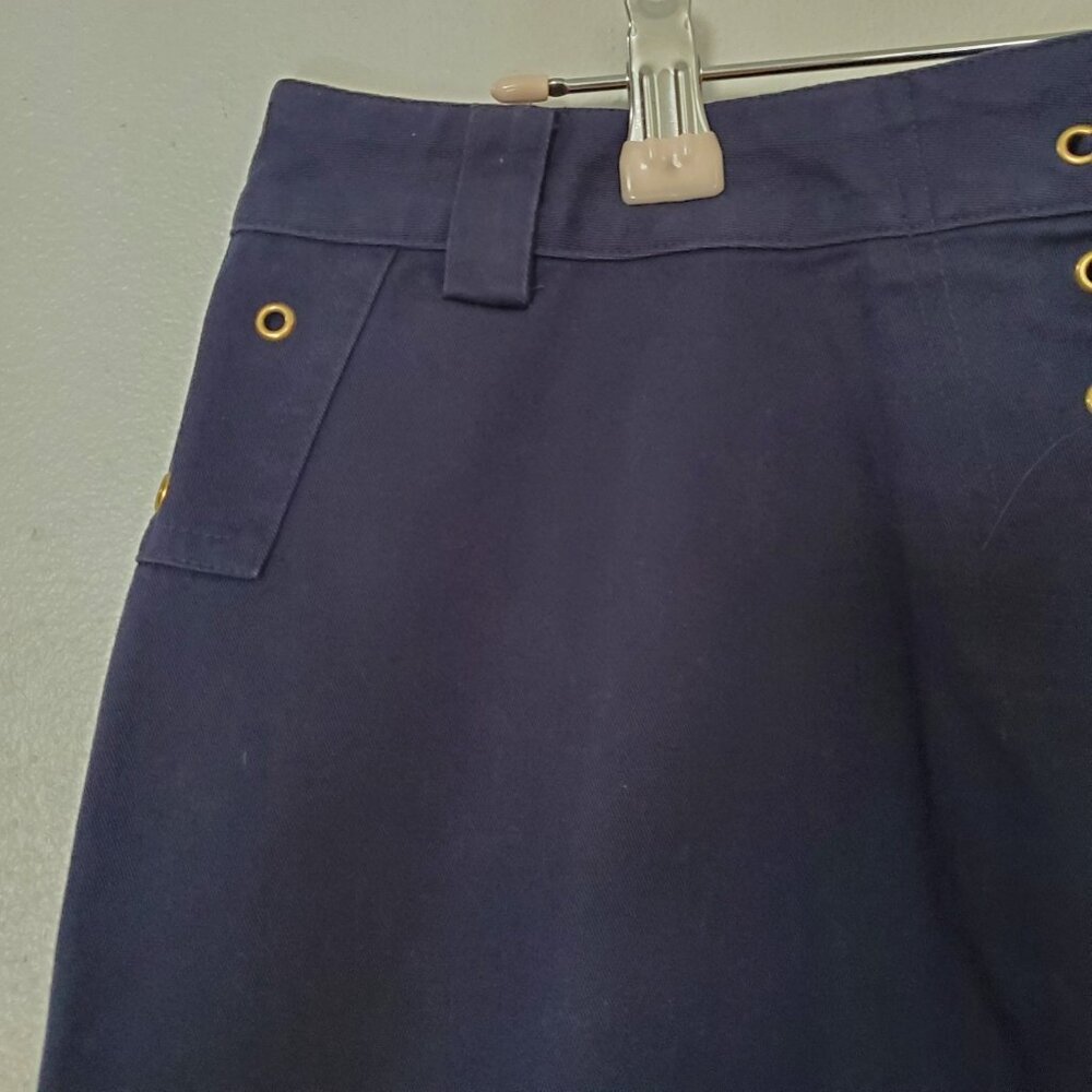 Lauren Ralph Lauren Women's Size 12 Navy Skirt Barbados French Nautical Pockets - Picture 8 of 10